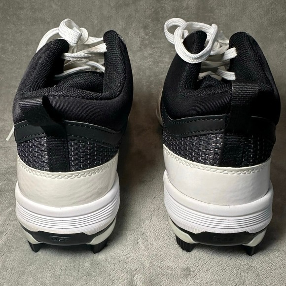 NEW Under Armour Mid TPU Baseball Cleats Men Size 6.5 Black White 1278738-011 - Picture 5 of 10